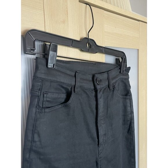 Massimo Dutti Skinny Moto Jeans Pants Women’s Sz 4 Black Denim Designer Biker - Picture 2 of 9